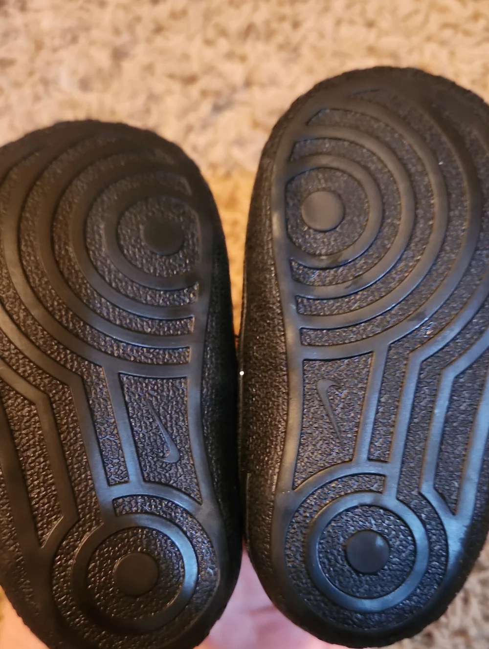 Nike Air Force 1 Black Baby Crib Shoes With Soft Sole Size 3C